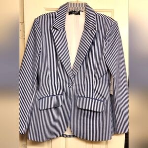 Akira  Blue Striped Women's Blazer and Shorts Set.